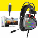 Diadema Audífono Gamer Luces Multicolor Rgb Usb Y Micrófono