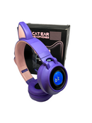 Audífonos Diadema Orejas De Gato Con Pantalla Y Luces Led