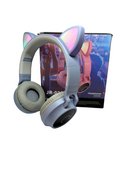 Audífonos Diadema Bluetooth Fm Micro Orejas De Gato Y Luces