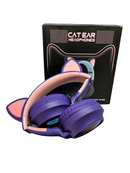 Audífonos Diadema Orejas De Gato Con Pantalla Y Luces Led